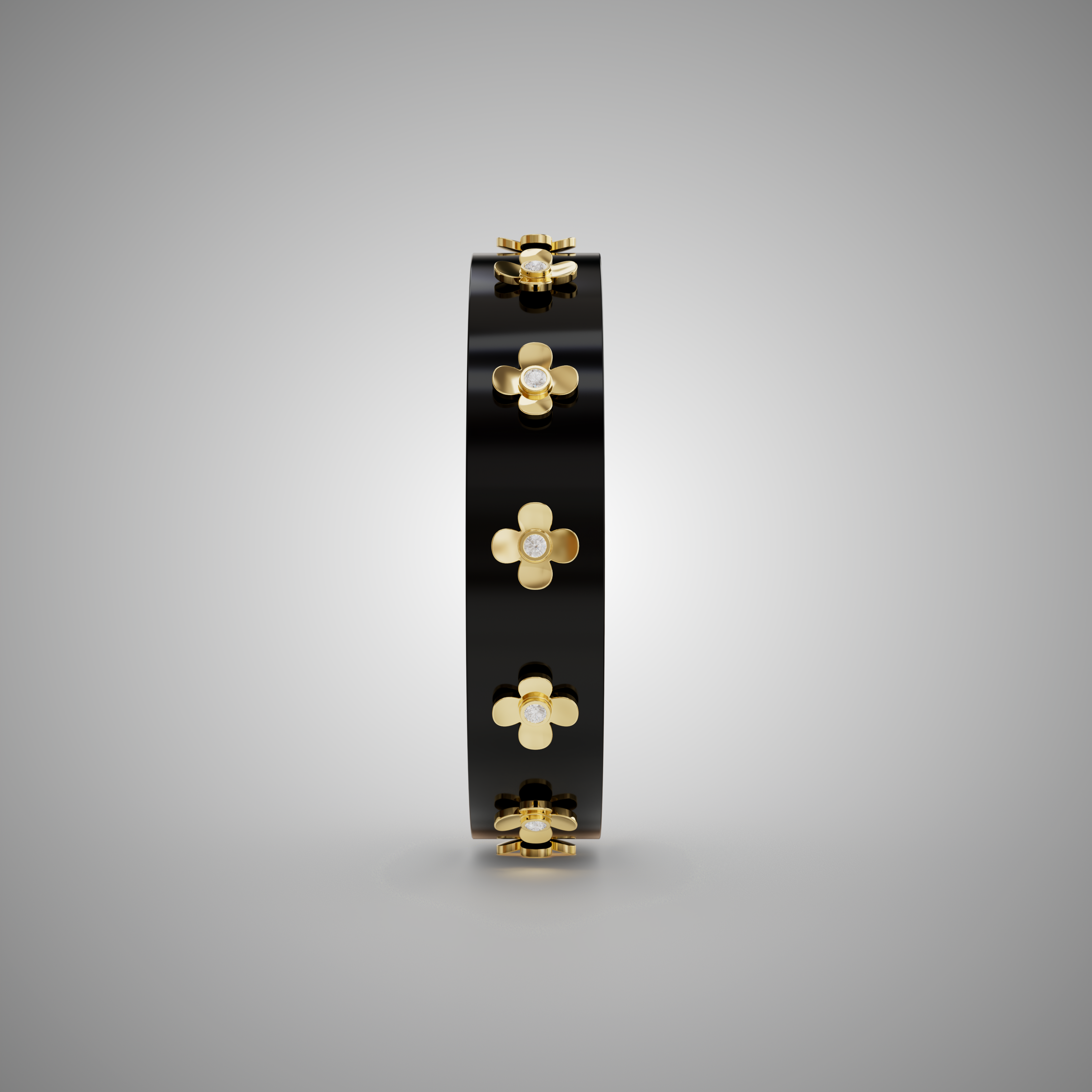 Ebony Black & Diamond Bespoke Bangle