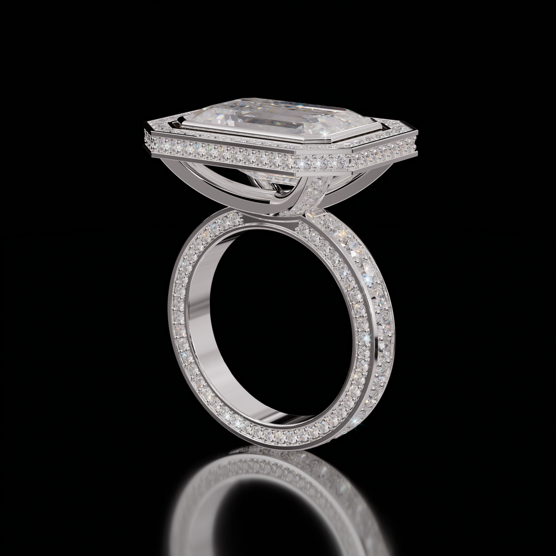 Marilyn Rockstar 6.75ct Emerald Diamond Ring