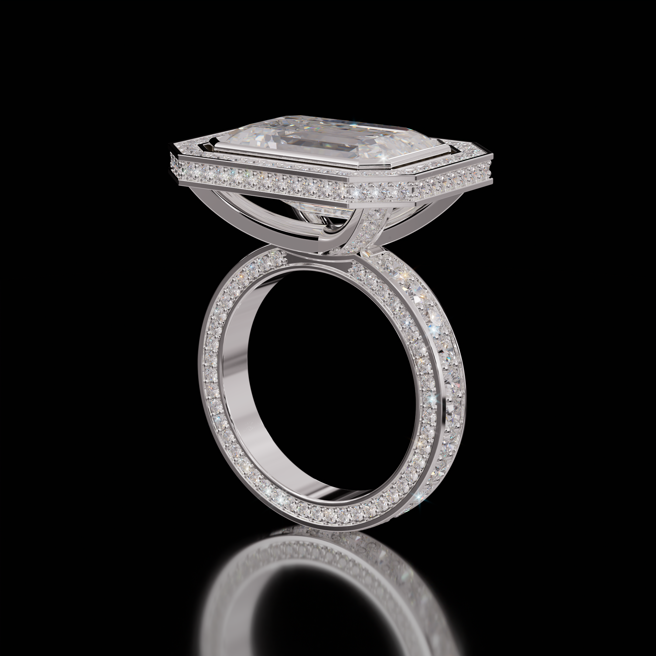 Marilyn Rockstar 6.75ct Emerald Diamond Ring