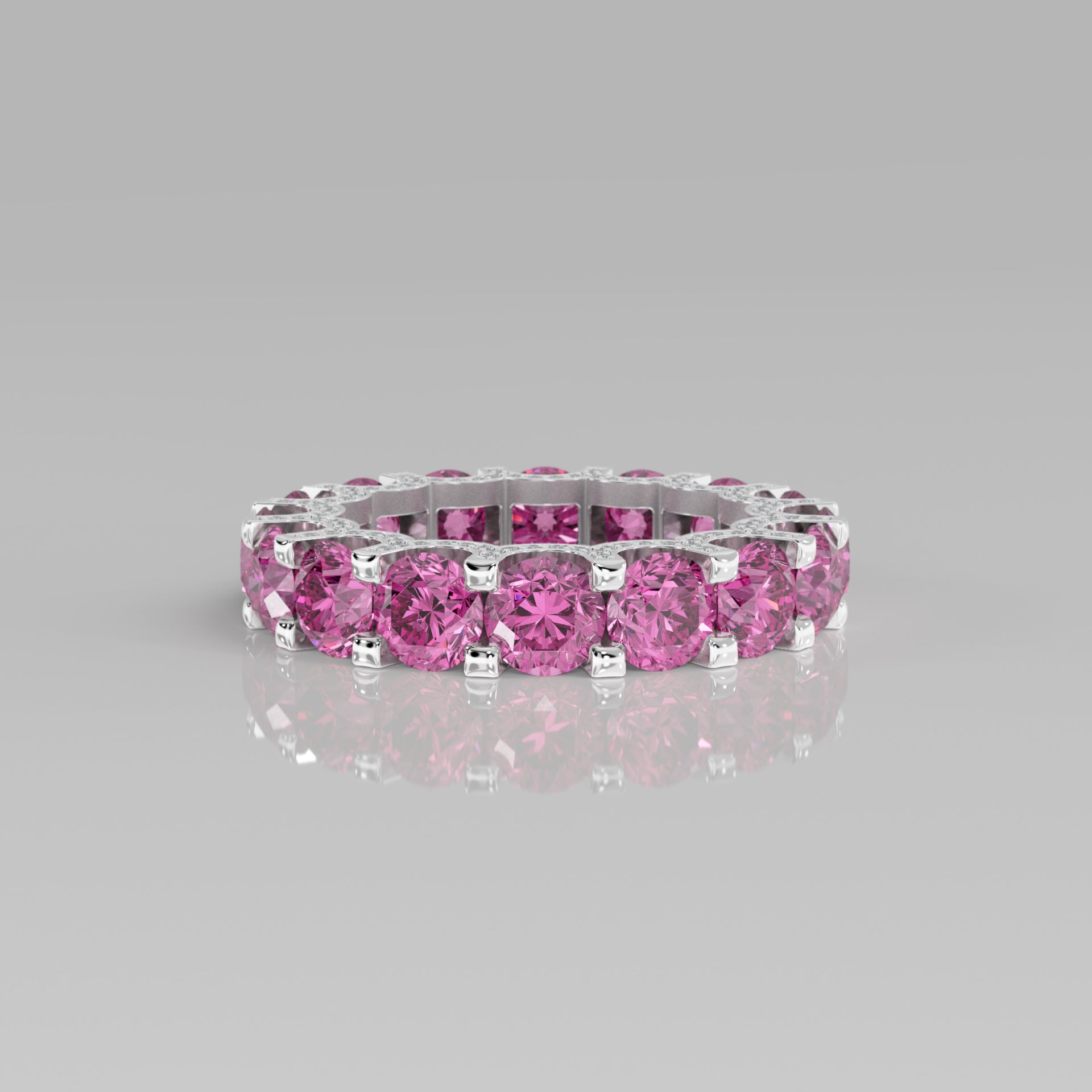 Rockstar Forever Ring - Round Pink Sapphire Pavé - Mark Gold
