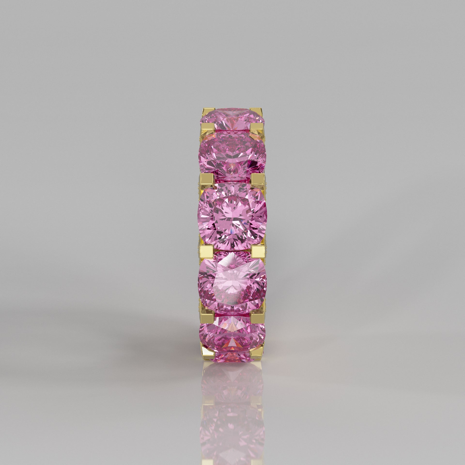 Rockstar Forever Ring - Cushion Pink Sapphire Pavé - Mark Gold