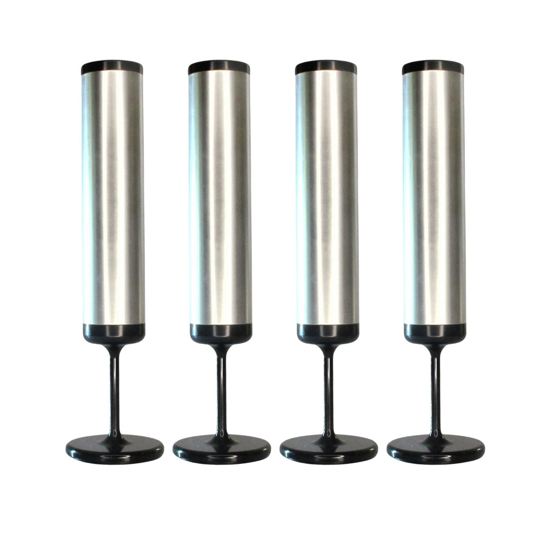 Champagne Flutes - Silver Alloy - Mark Gold