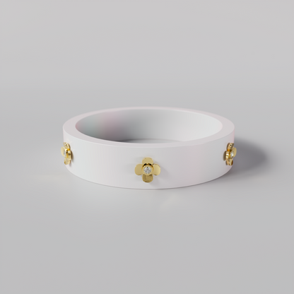 illusion White &amp; Diamond Bespoke Bangle