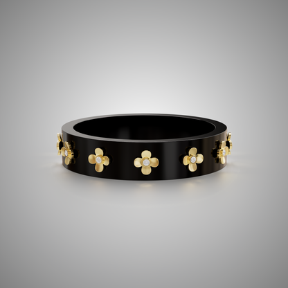 Ebony Black &amp; Diamond Bespoke Bangle