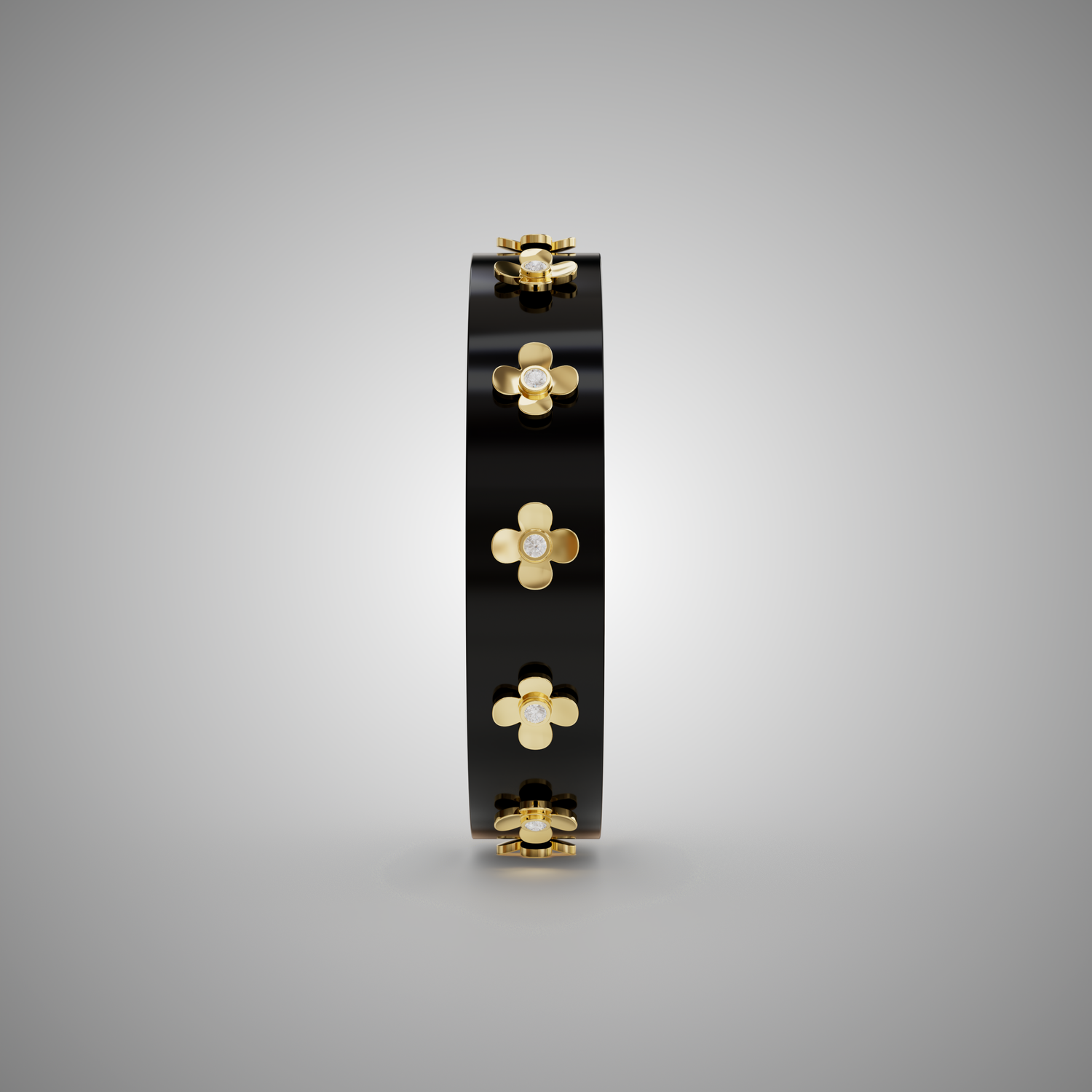 Ebony Black &amp; Diamond Bespoke Bangle