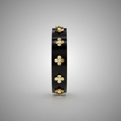 Ebony Black &amp; Diamond Bespoke Bangle