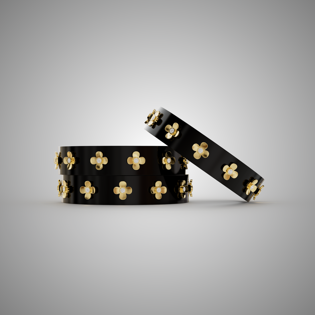 Ebony Black &amp; Diamond Bespoke Bangle