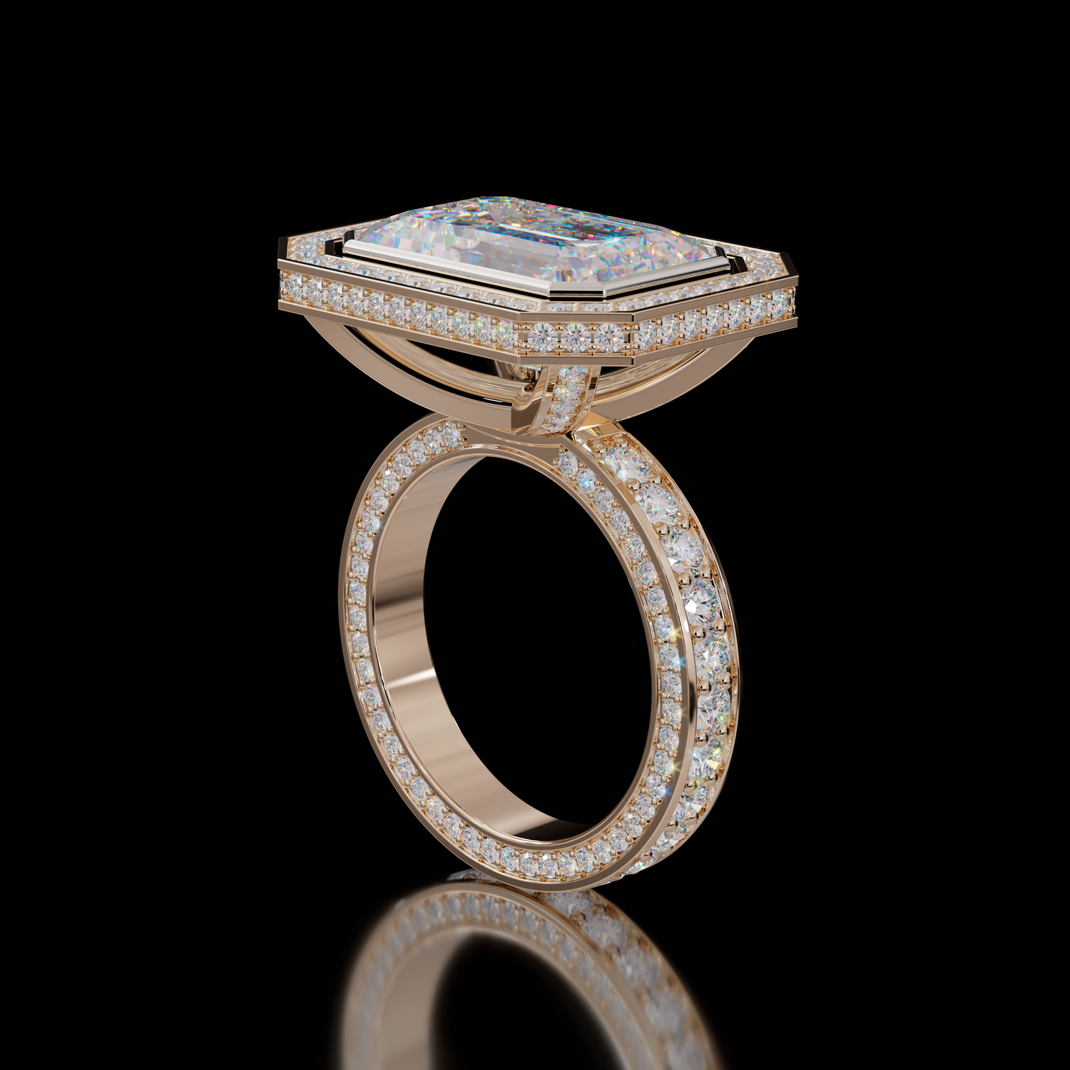 Marilyn Rockstar 6.75ct Emerald Diamond Ring