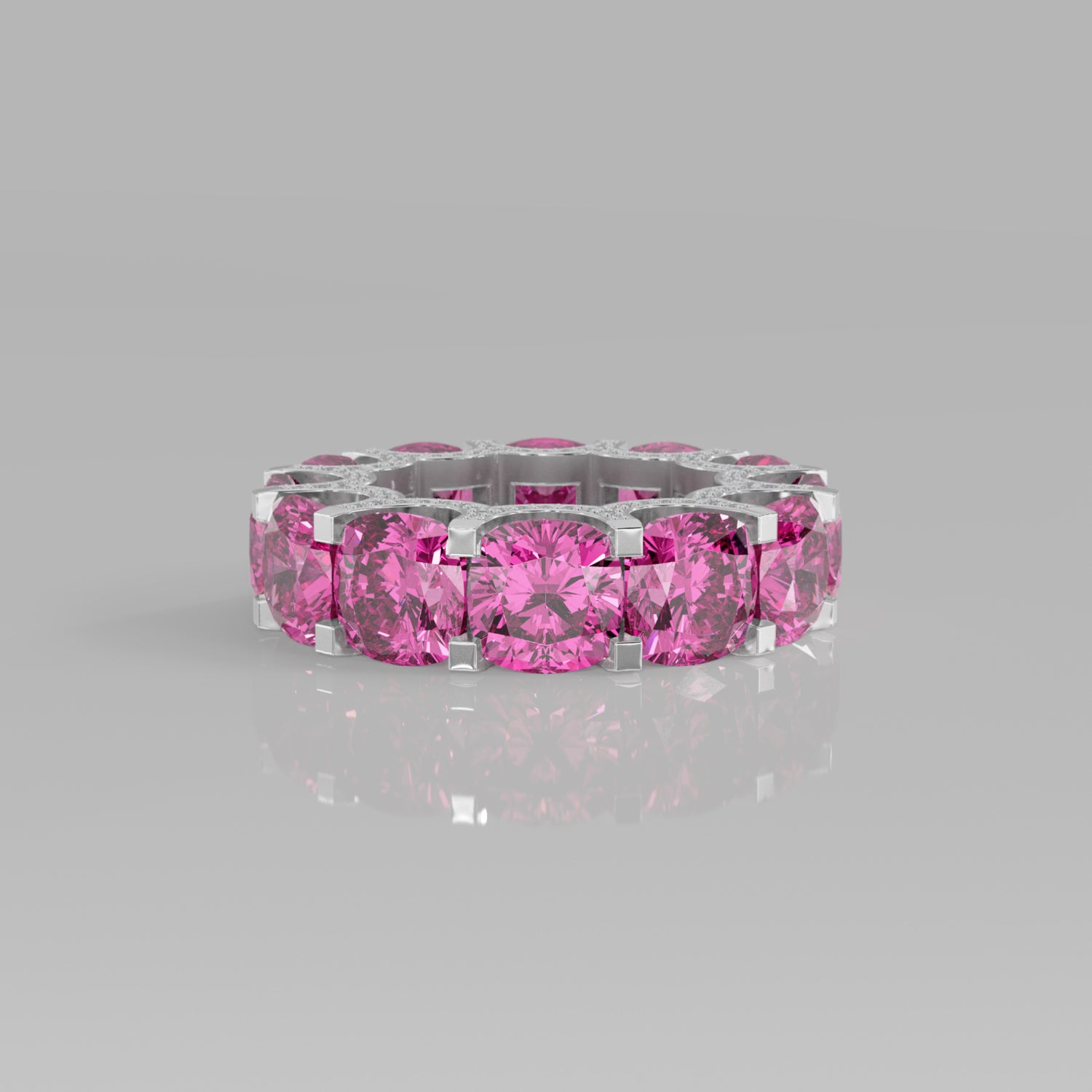 Rockstar Forever Ring - Cushion Pink Sapphire Pavé - Mark Gold
