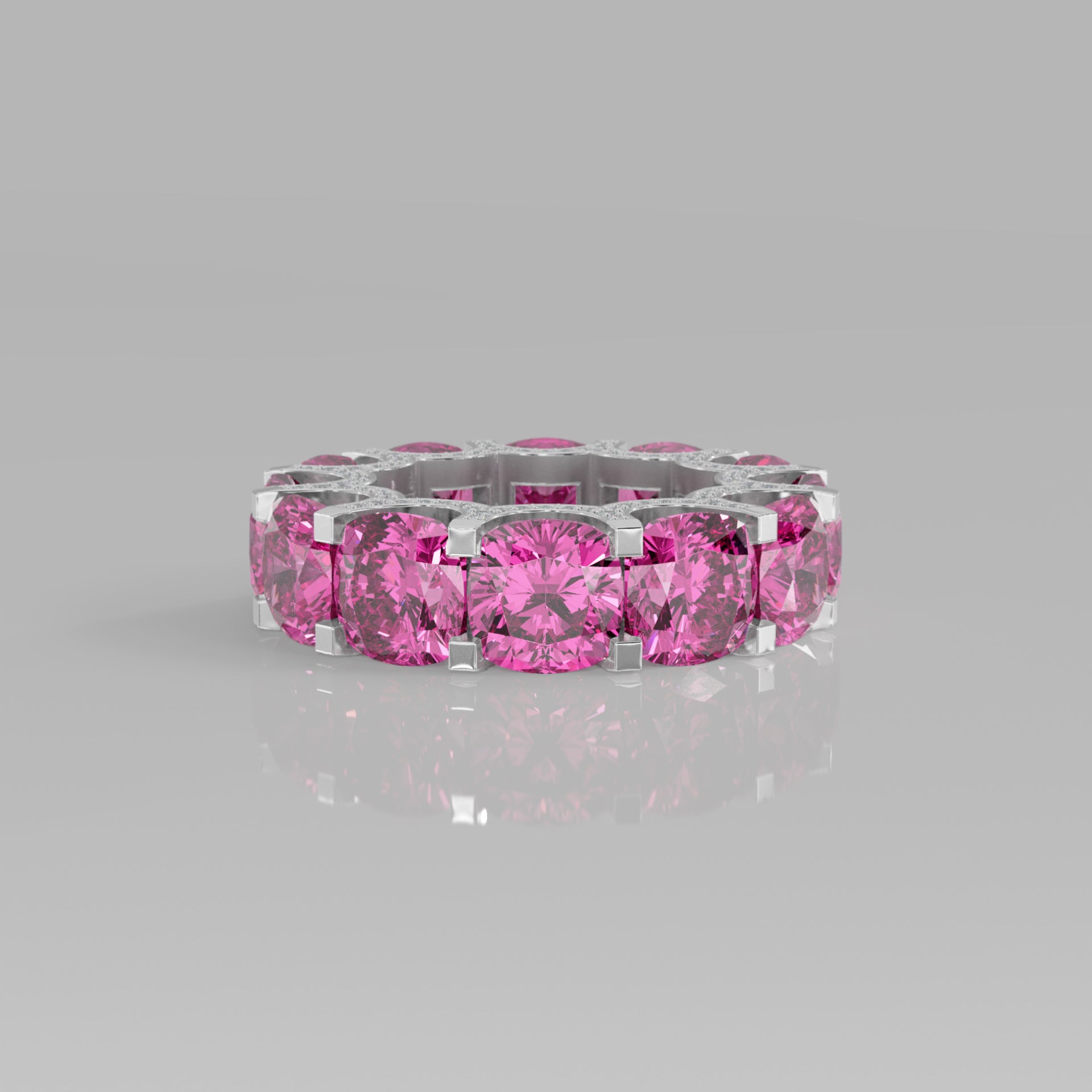 Rockstar Forever Ring - Cushion Pink Sapphire Pavé - Mark Gold