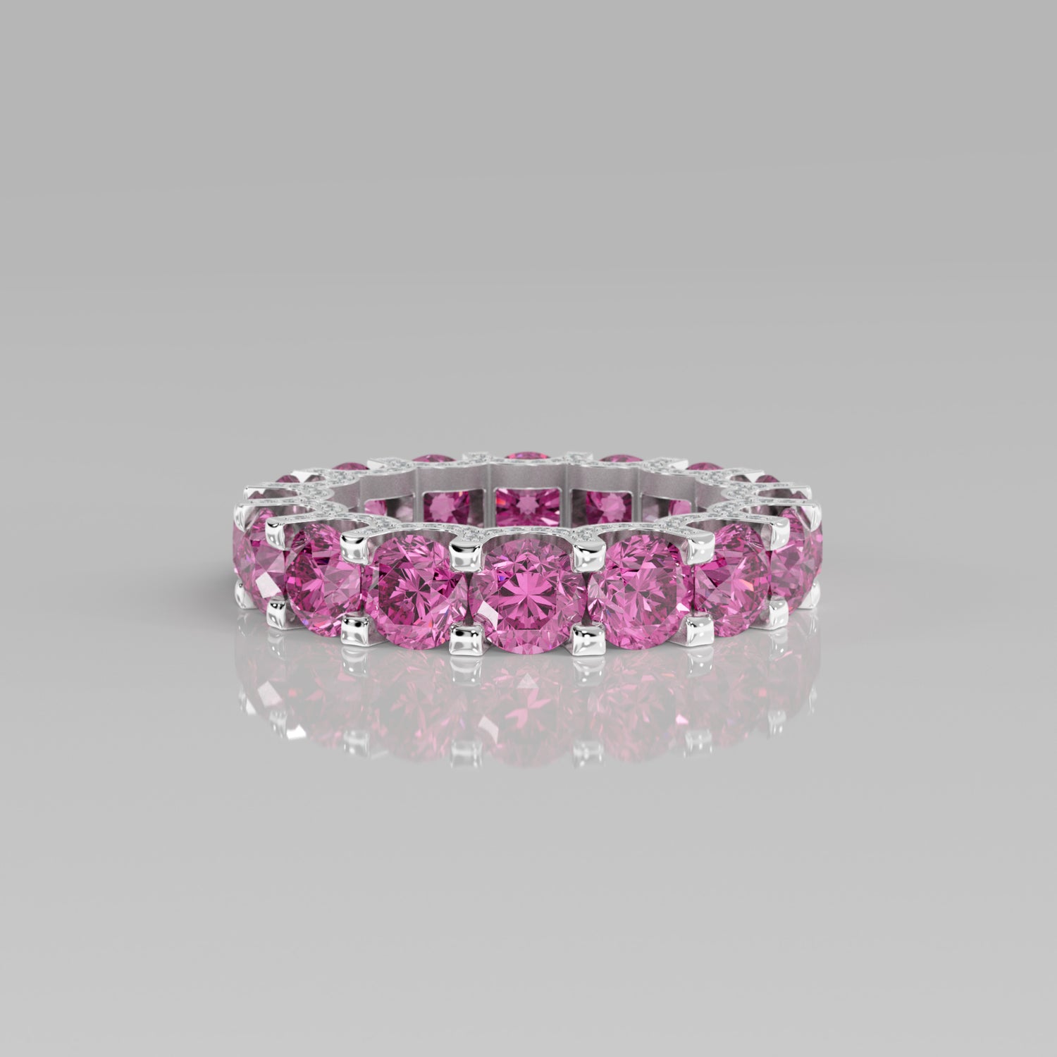 Rockstar Forever Ring - Round Pink Sapphire Pavé - Mark Gold