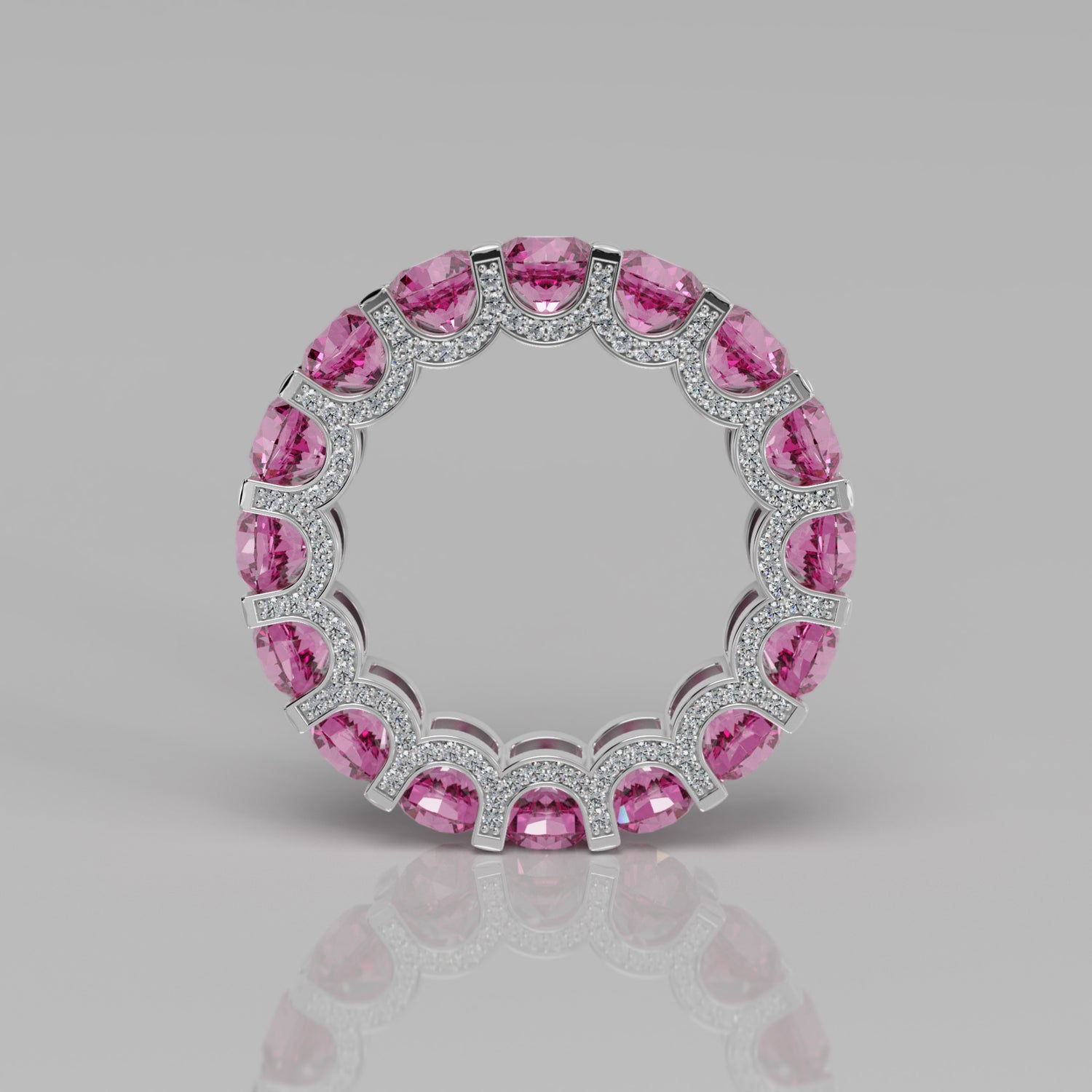 Rockstar Forever Ring - Round Pink Sapphire Pavé - Mark Gold