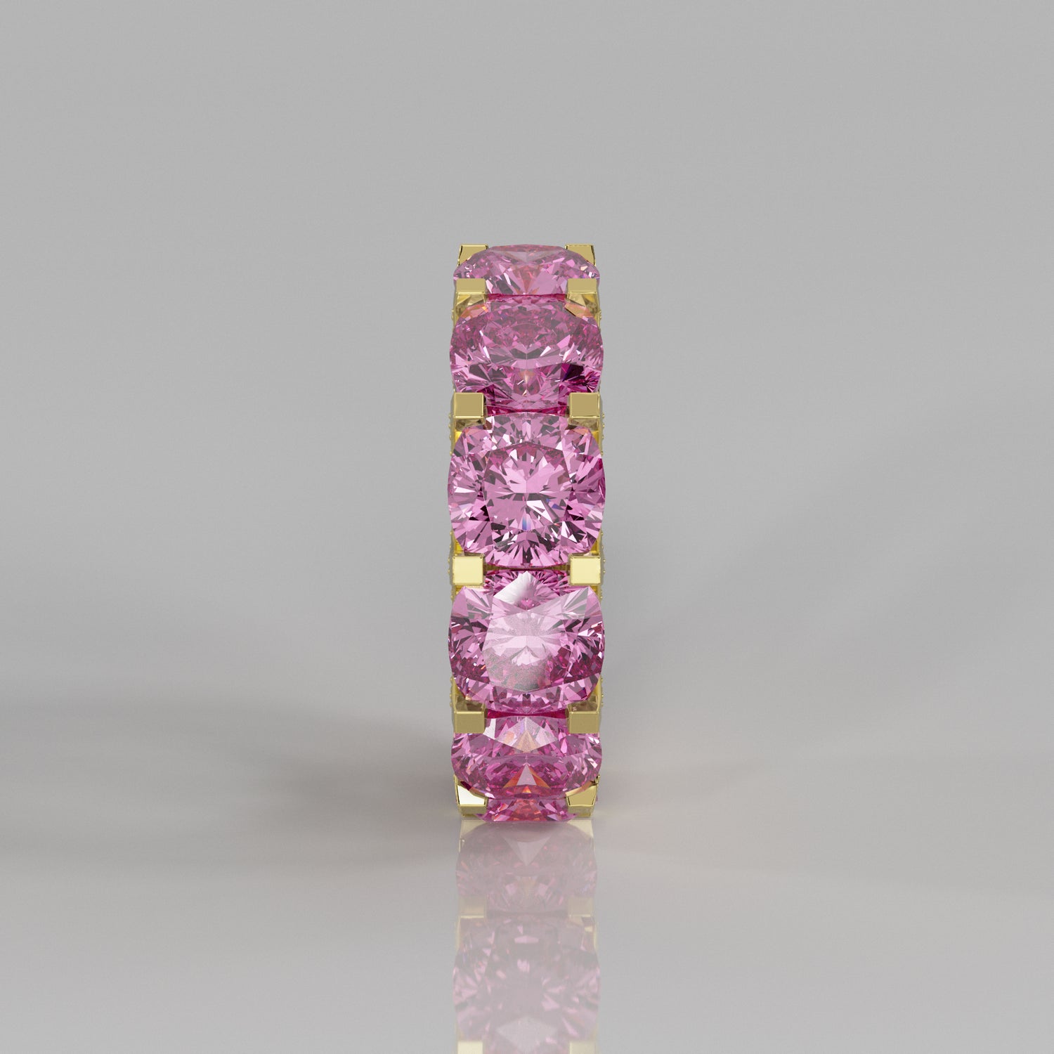 Rockstar Forever Ring - Cushion Pink Sapphire Pavé - Mark Gold